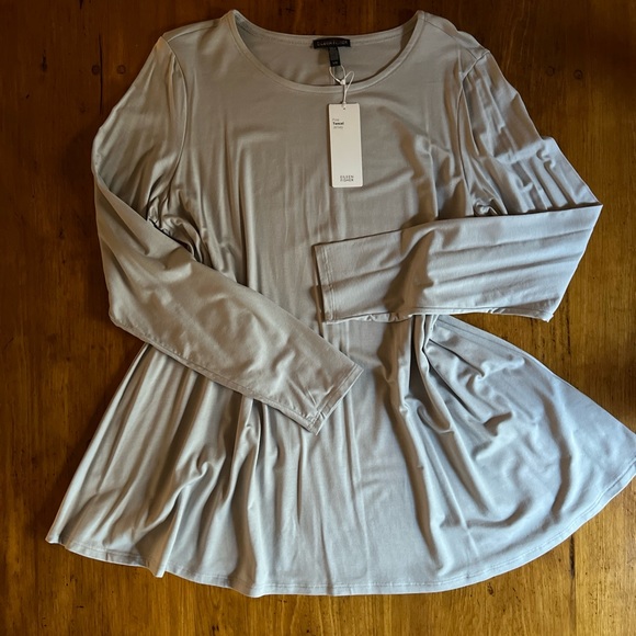 Garnet Hill Eileen Fisher Tencel Jersey Jewel Neck Top - Picture 3 of 11